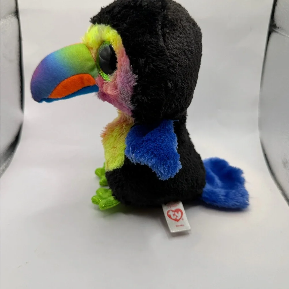 2018 BeaksTy Plush Toucan Toy with Black and Rainbow Colors
